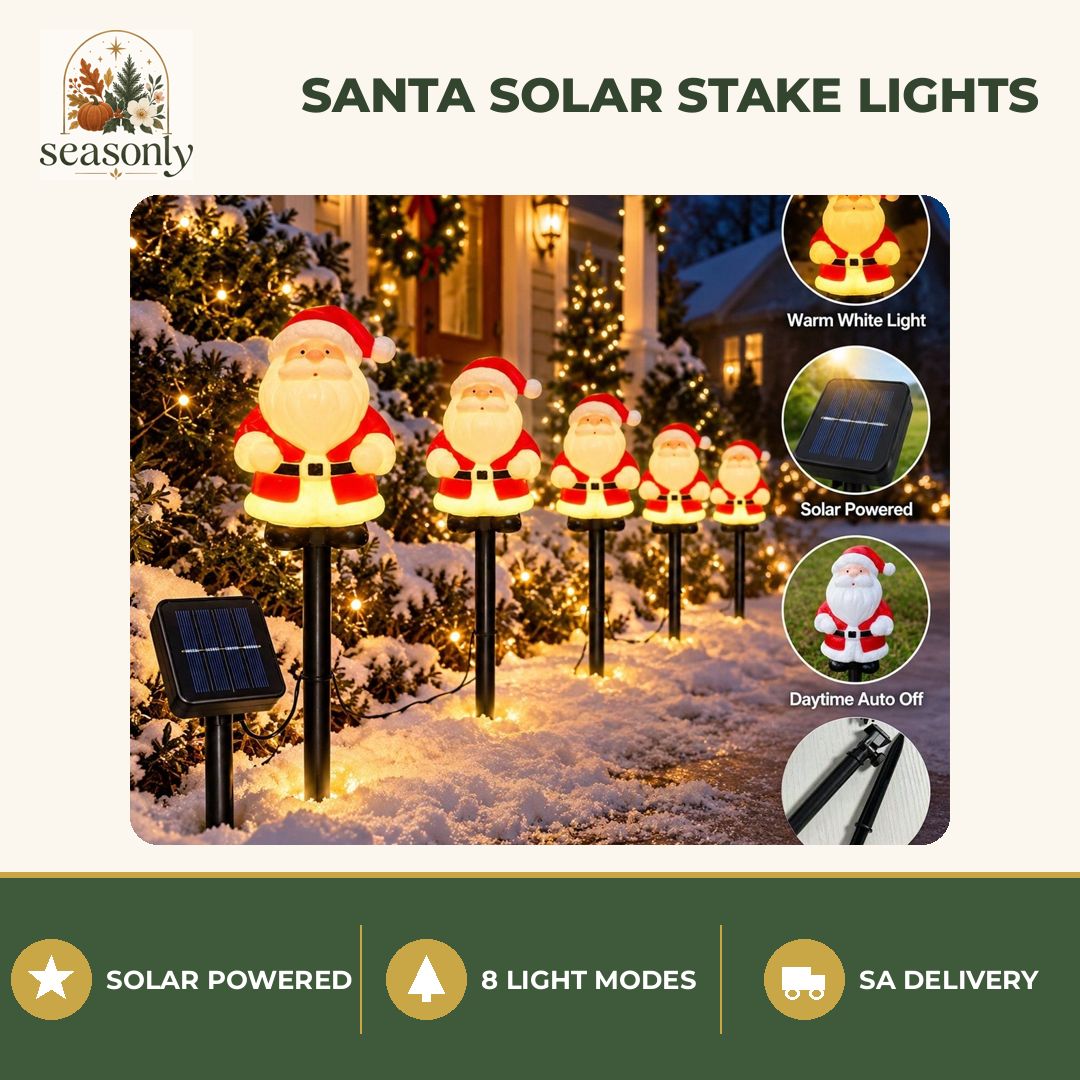Seasonly Santa Solar Stake Lights – Set of 5