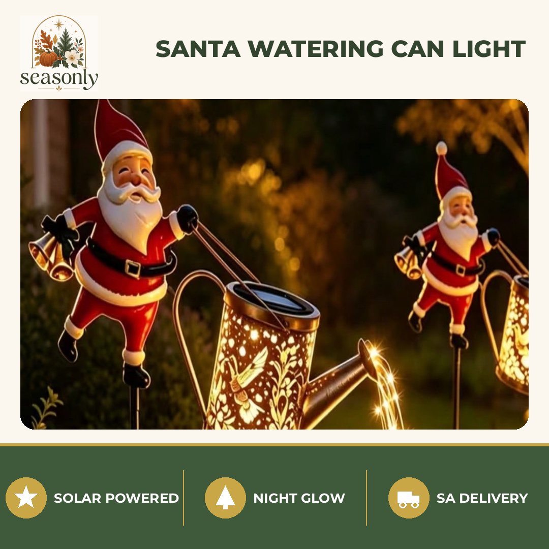 Seasonly Santa Watering Can Solar Garden Light