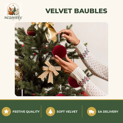Seasonly Velvet Christmas Baubles