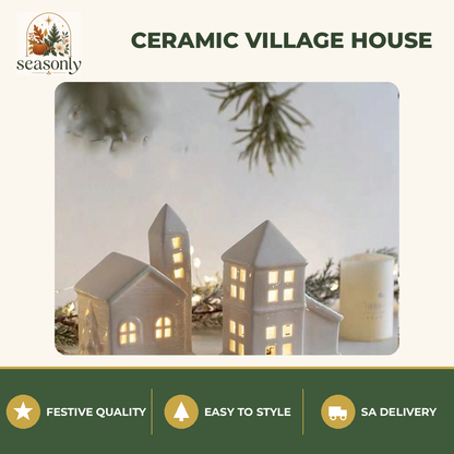 Seasonly White Ceramic Christmas Village House