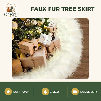 Seasonly Faux Fur Christmas Tree Skirt