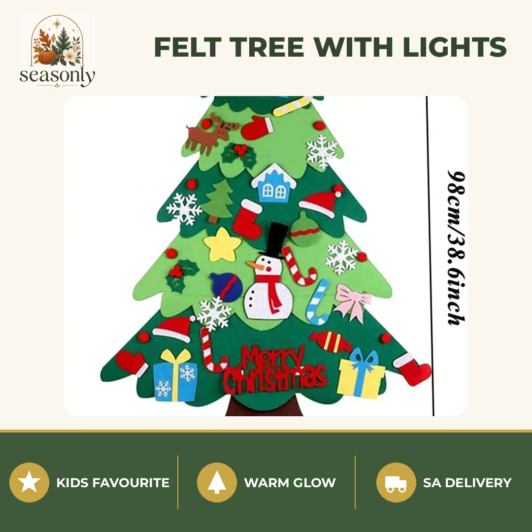 Seasonly Felt Christmas Tree with LED Lights