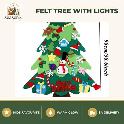 Seasonly Felt Christmas Tree with LED Lights