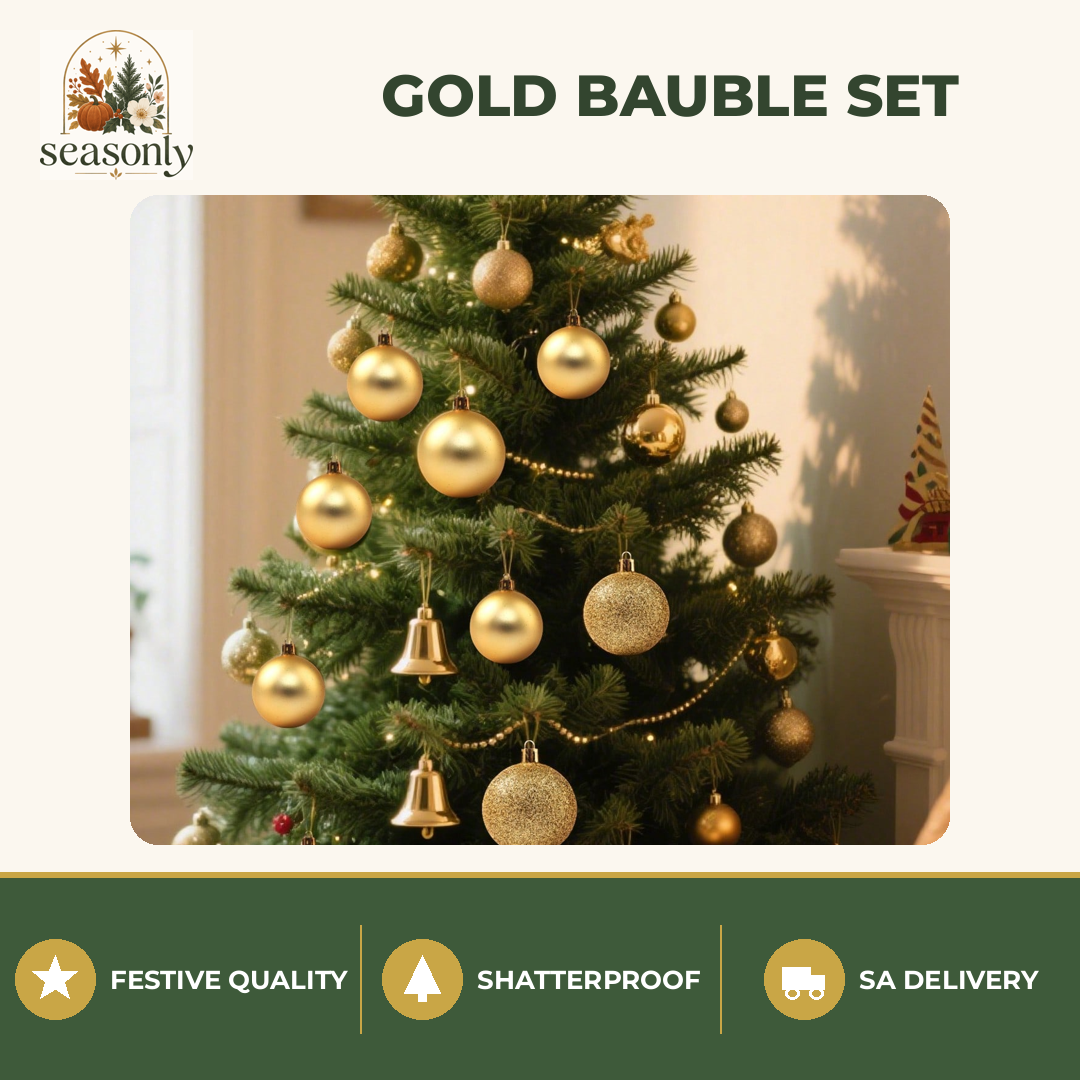 Seasonly Gold Christmas Bauble Set