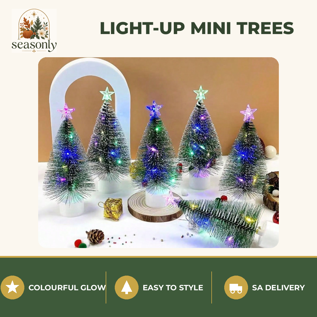 Seasonly Light-Up Mini Christmas Trees