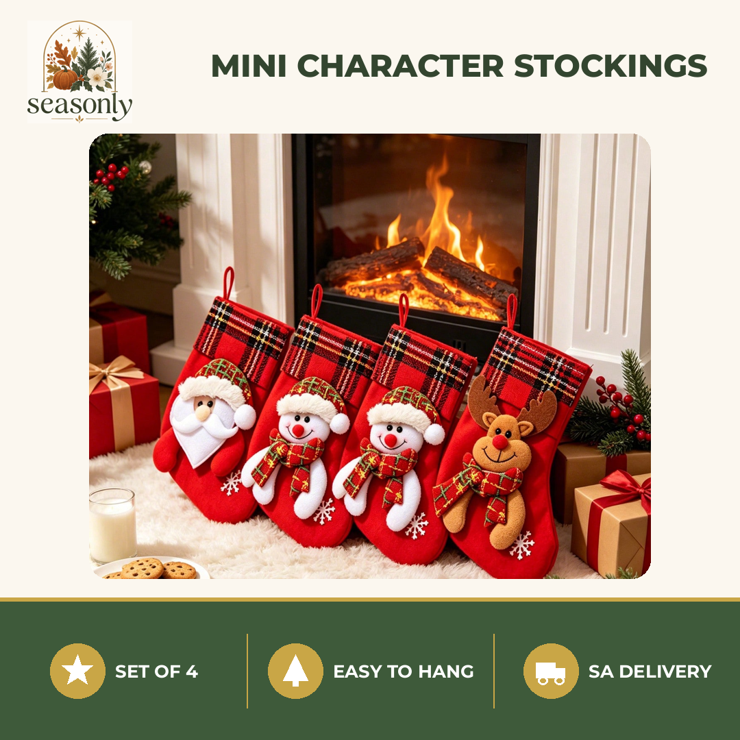 Seasonly Mini Christmas Character Stockings – Set of 4