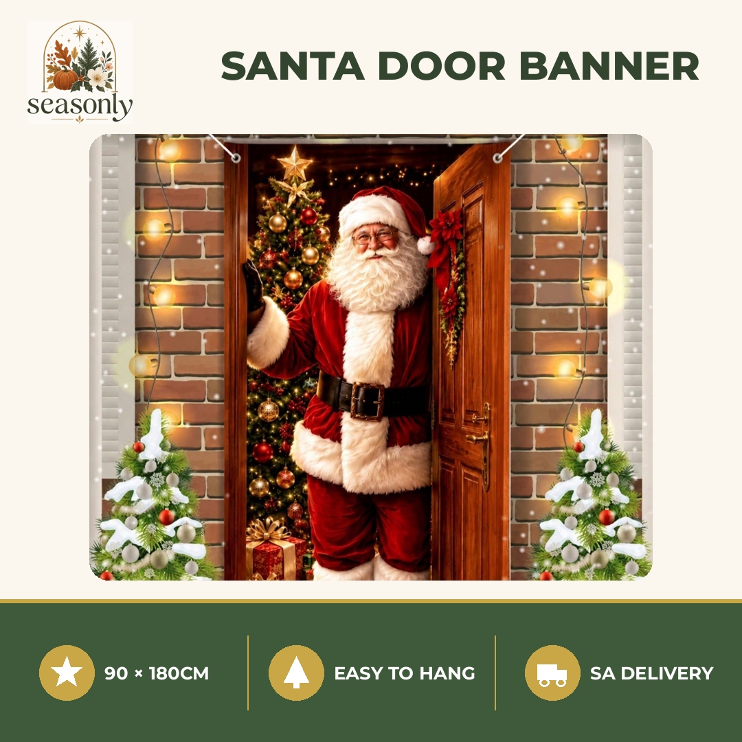 Seasonly Santa Christmas Door Banner