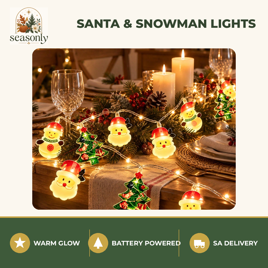 Seasonly Santa & Snowman String Lights