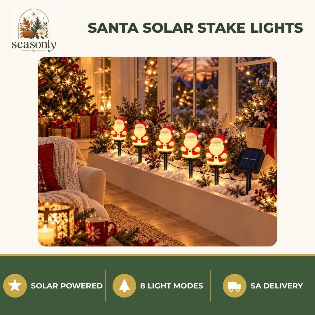 Seasonly Santa Solar Stake Lights – Set of 5