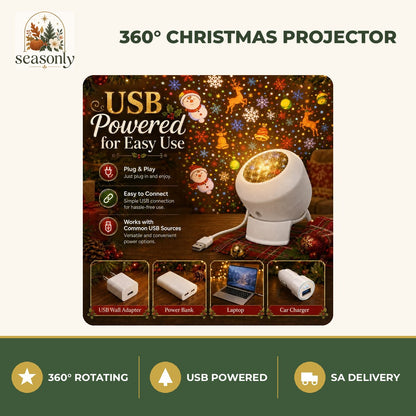 Seasonly 360° Rotating Christmas Projector Light