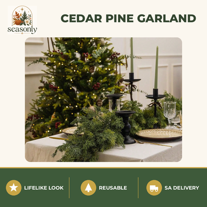 Seasonly Cedar Pine Garland – 1.8m