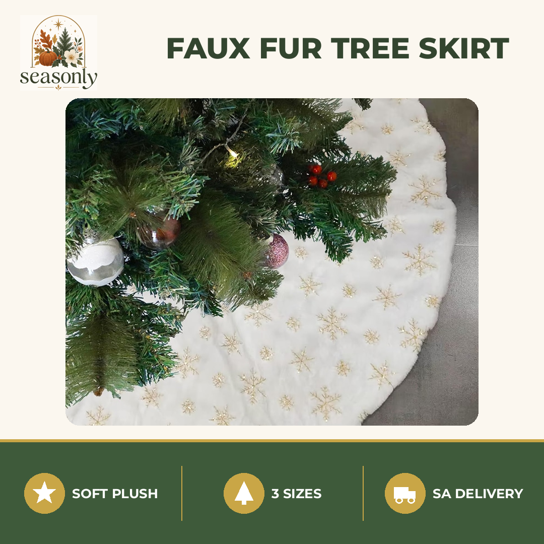 Seasonly Faux Fur Christmas Tree Skirt