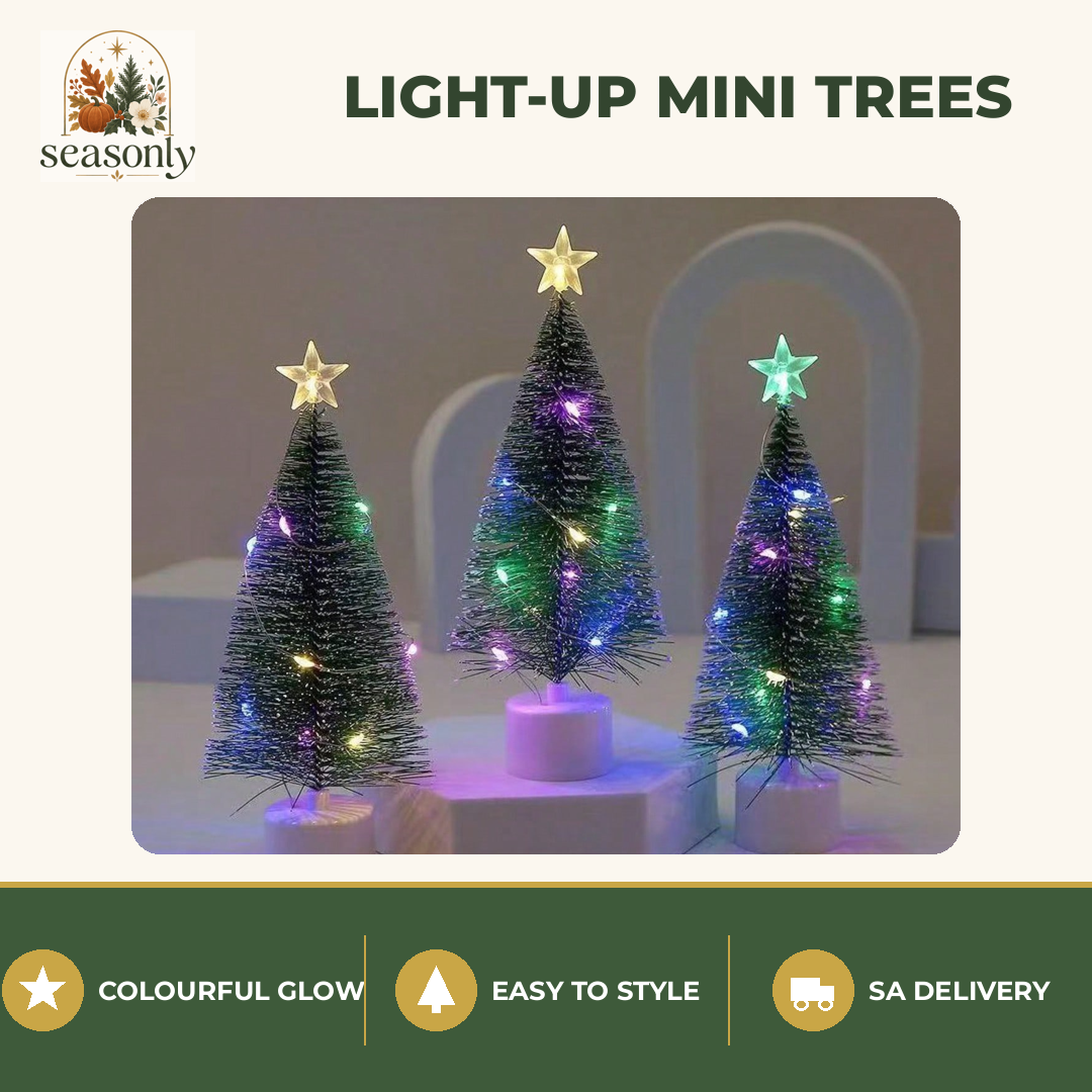 Seasonly Light-Up Mini Christmas Trees