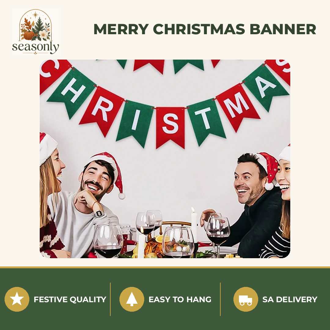 Seasonly Merry Christmas Felt Banner