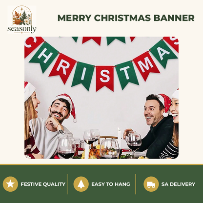 Seasonly Merry Christmas Felt Banner