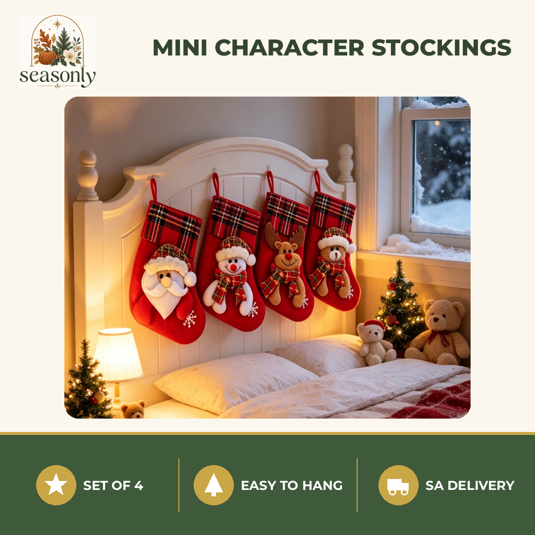 Seasonly Mini Christmas Character Stockings – Set of 4