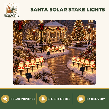 Seasonly Santa Solar Stake Lights – Set of 5