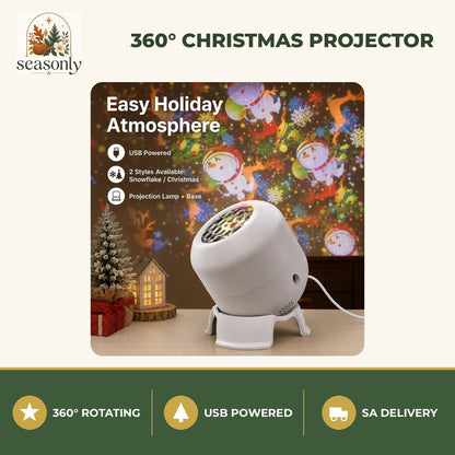 Seasonly 360° Rotating Christmas Projector Light