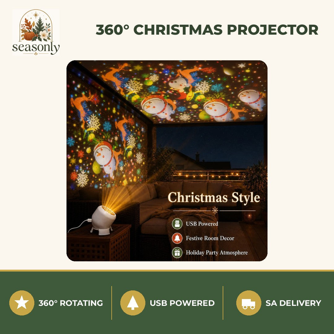 Seasonly 360° Rotating Christmas Projector Light