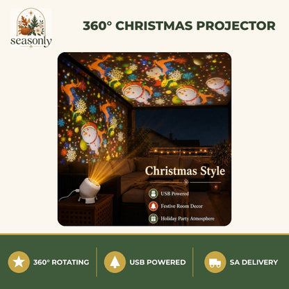 Seasonly 360° Rotating Christmas Projector Light
